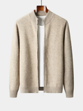Jaxon | Beige Zip Cardigan