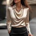 Shannon | Draped Satin Blouse