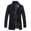 Daniel | Navy Blue Mao Collar Coat