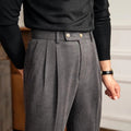 Lance | Men’s High Waisted Pleated Straight Trousers