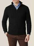 Vince | Men’s Cable Knit Half Zip Sweater
