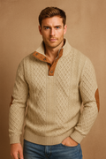 Nick | Men’s Jacquard Knit Sweater Button Collar