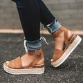 Lauren | Women’s Buckle Ankle Strap Flatform Sandals