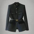 Sansa | Black Jacket with Gold Buttons