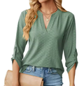 Shanice | Green V-Neck Blouse