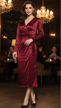 Beatrice | Women’s Wrap Evening Midi Dress