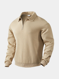 Oliver | Geometric Beige Polo Sweatshirt