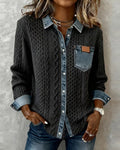 Nerissa | Bicolour Cable Knit Shirt