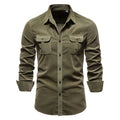 Adam | Men’s Casual Military Style Long Sleeve Shirt