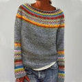 Zinnia | Grey Striped Knit Jumper